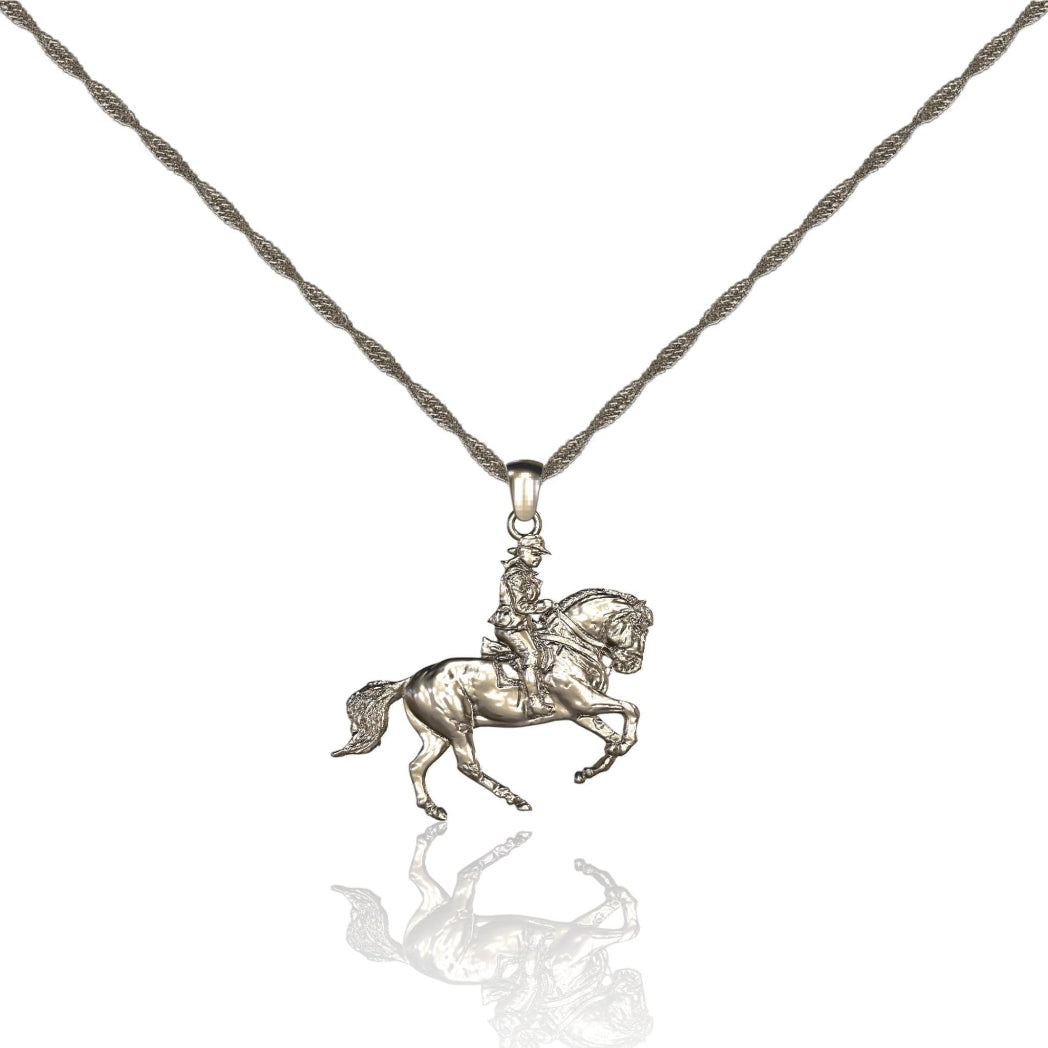 Sports Necklace
Gift for Dad
Anniversary Gift
Dad Gift
Sports Fan Jewelry
Derby Day Pendant
Horse Lover Gift
Racing Gift
horse and rider
Dressage Jewelry
Horse Riding Charm
Dressage Necklace
Horse Jewelry
