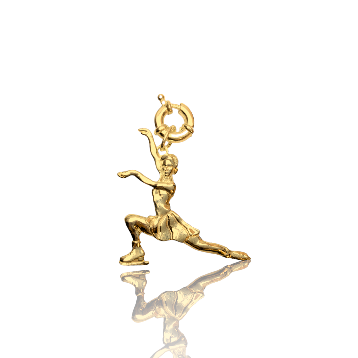 Silver Figure Skating Zipper Pendant Sports Jewelry Gift for Woman