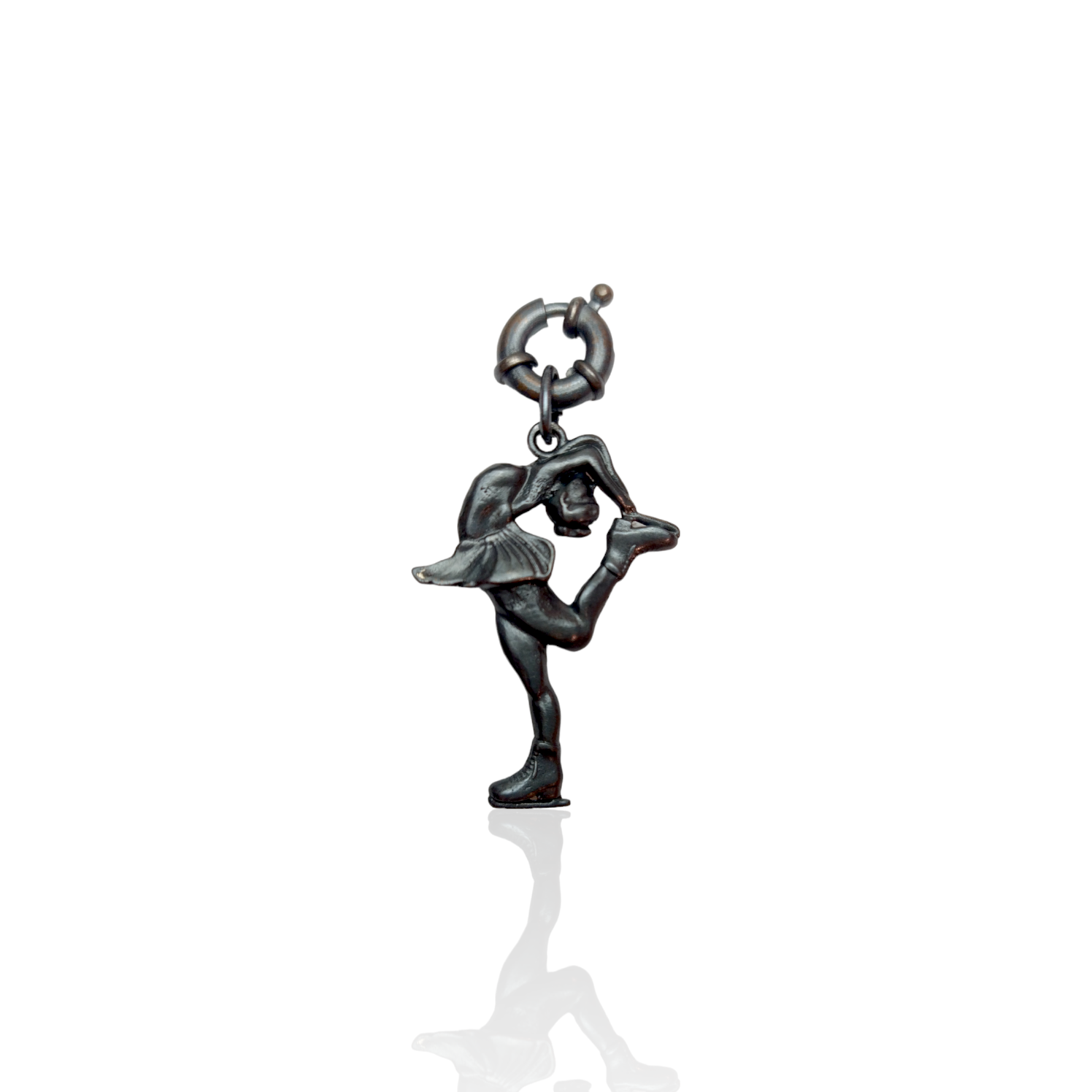 Silver Figure Skating Zipper Pendant Sports Jewelry Gift for Woman