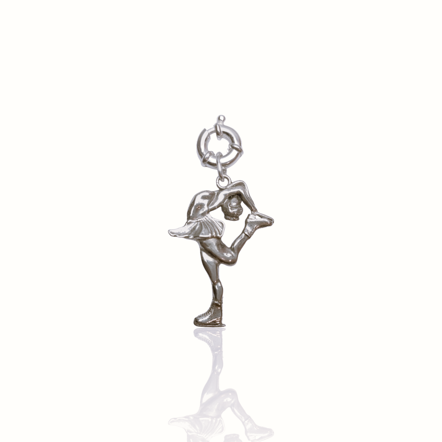 Silver Figure Skating Zipper Pendant Sports Jewelry Gift for Woman