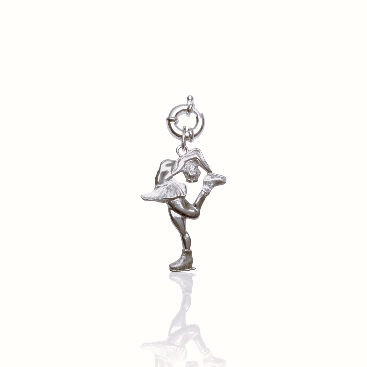 Silver Figure Skating Zipper Pendant Sports Jewelry Gift for Woman