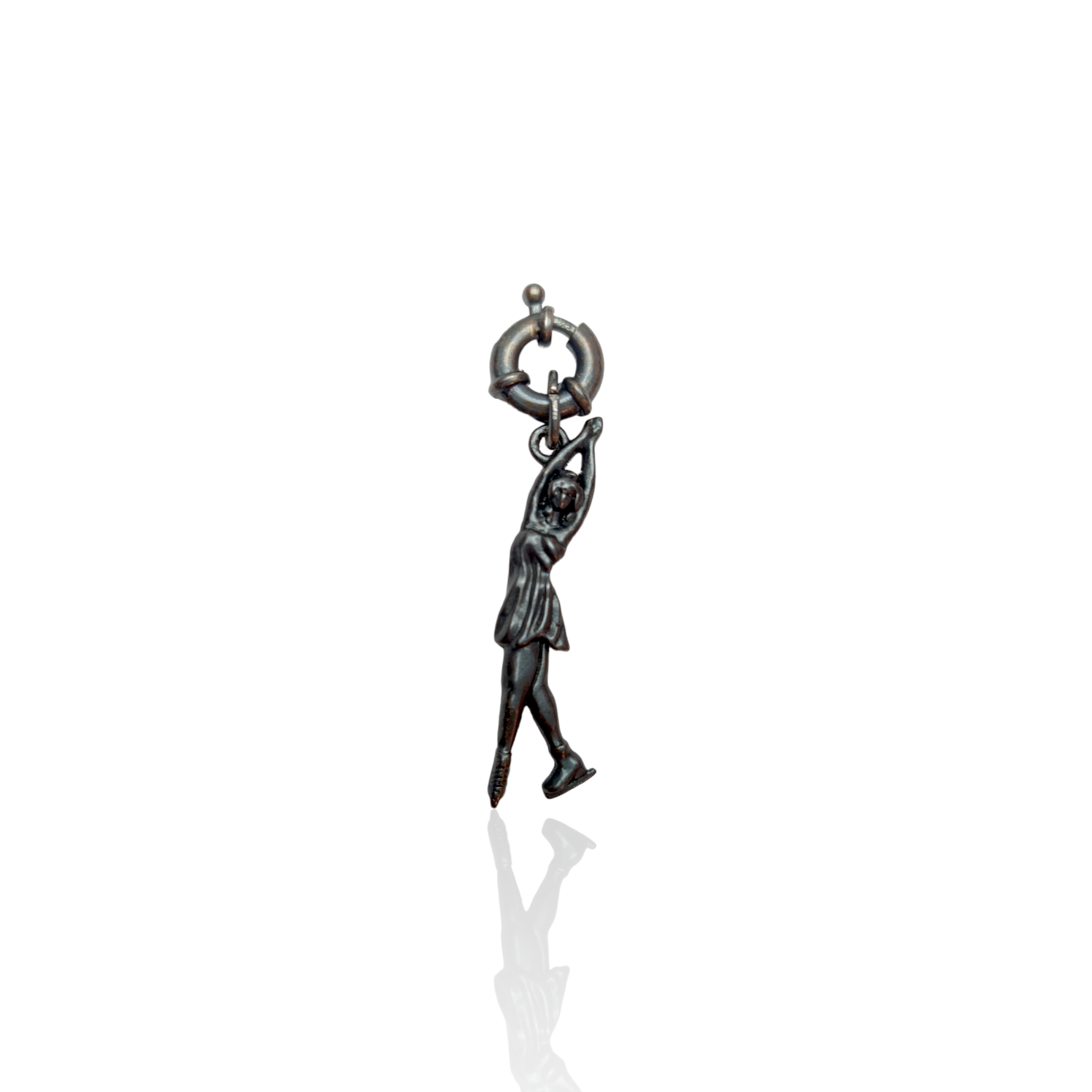 Silver Figure Skating Zipper Pendant Sports Jewelry Gift for Woman