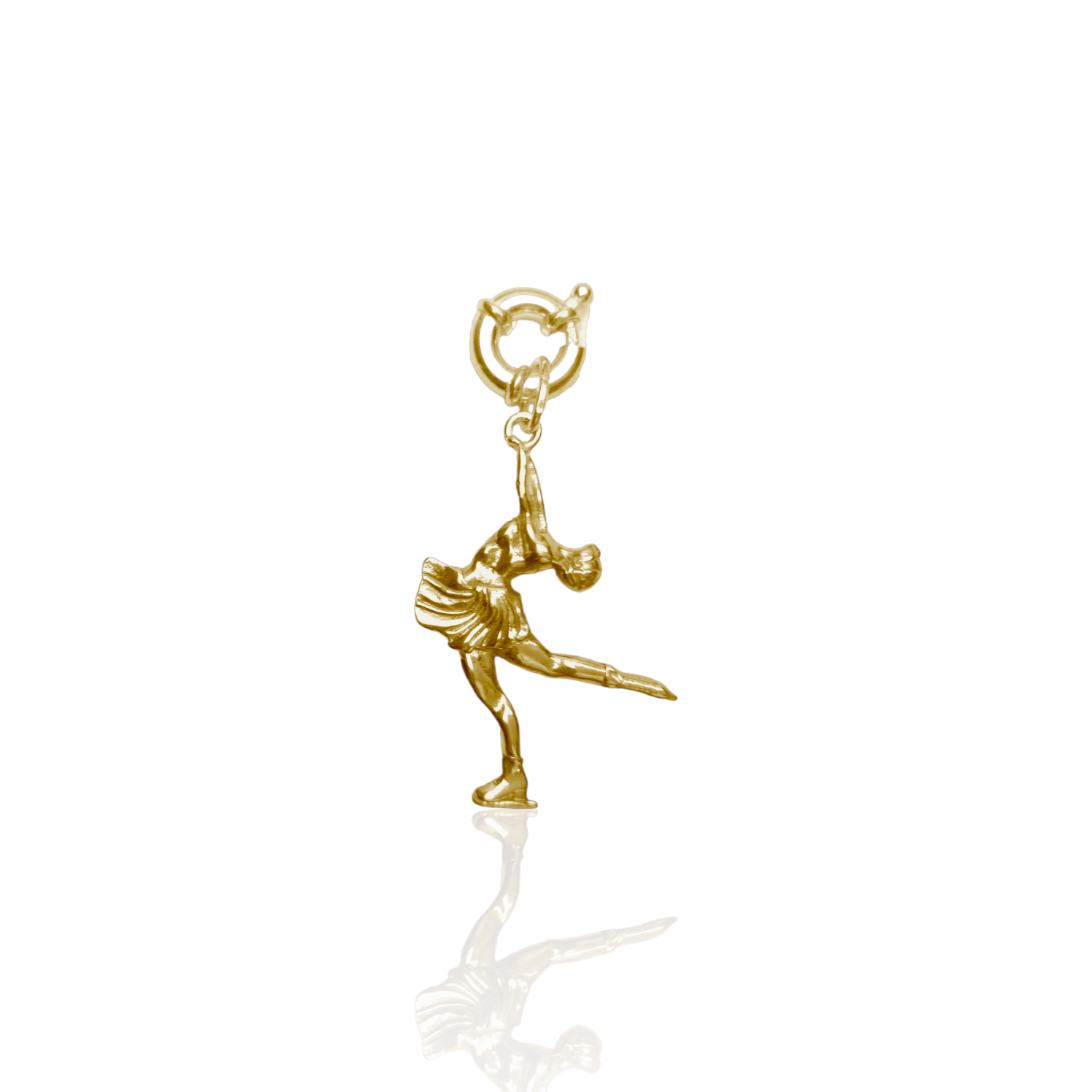 Silver Figure Skating Zipper Pendant Sports Jewelry Gift for Woman