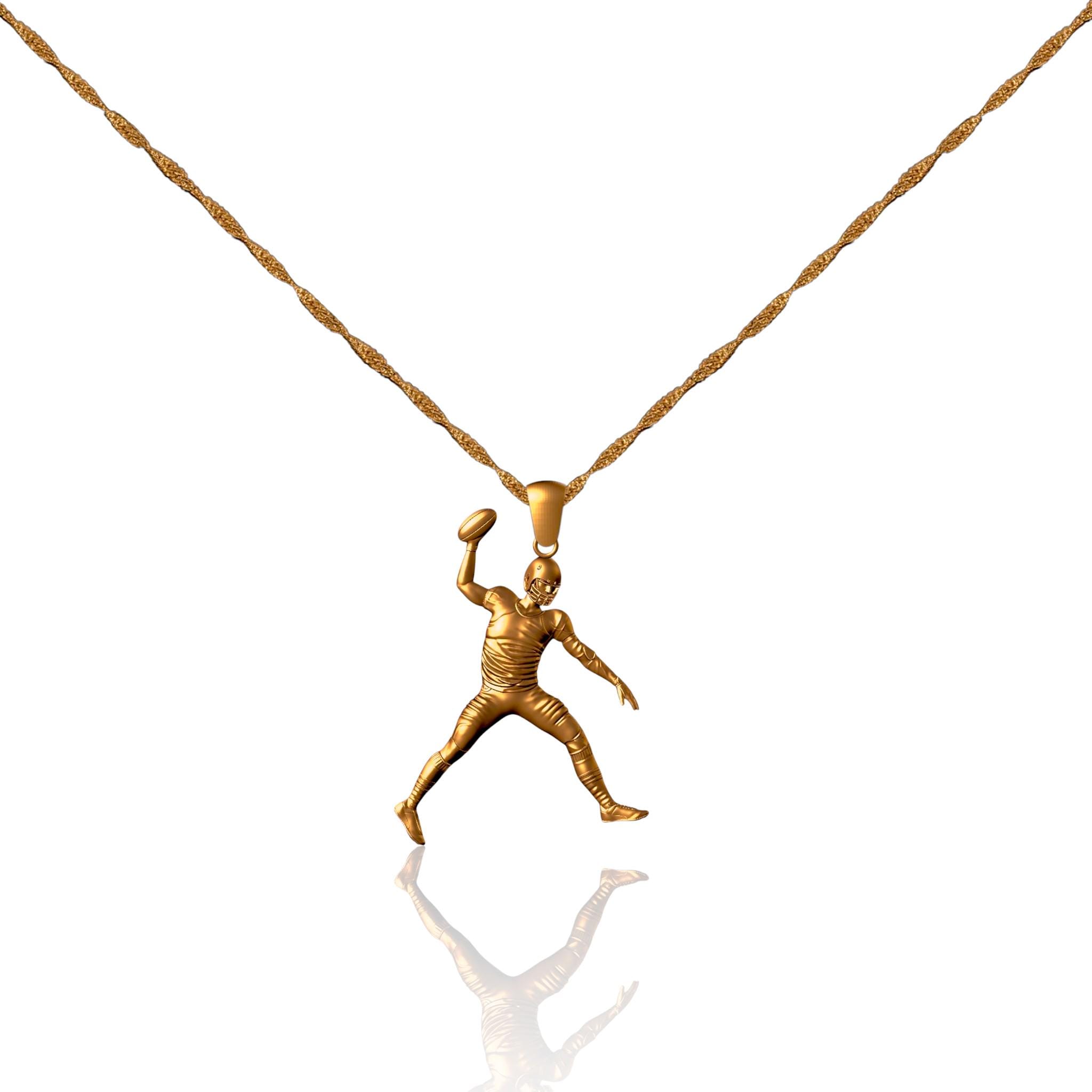 925 Silver American Football Player Pendant – Unique Sports Gift in Five Stunning Styles